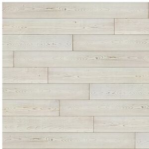 Luxdecor Real Wood Wall Planks - White Shiplap Boards, 5" Peel and Stick, 10 Pie